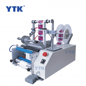 YTK-190III Desktop Semi Auto Pneumatic Round Glass Plastic PET Bottle Jam Jar Can Double Side Sticker Labeling Machine Price